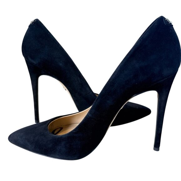 Sam Edelman Women’s Danna Pointed Toe Heel Black Suede Size 10 - Picture 2 of 6